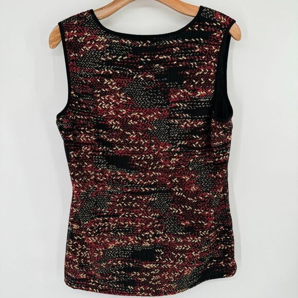 Kasper Womens Sleeveless red gold metallic Knit Top Size Large textured - Picture 11 of 12
